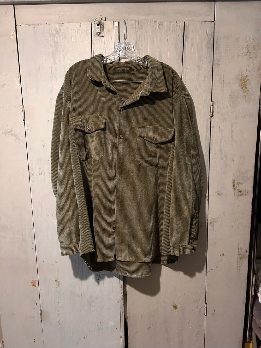 Green Corduroy Shirt Jacket